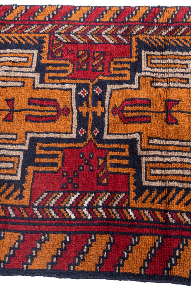 Detail image of 2' 9 x 4' 7 Hand Knotted Balouch Persian Wool Rug