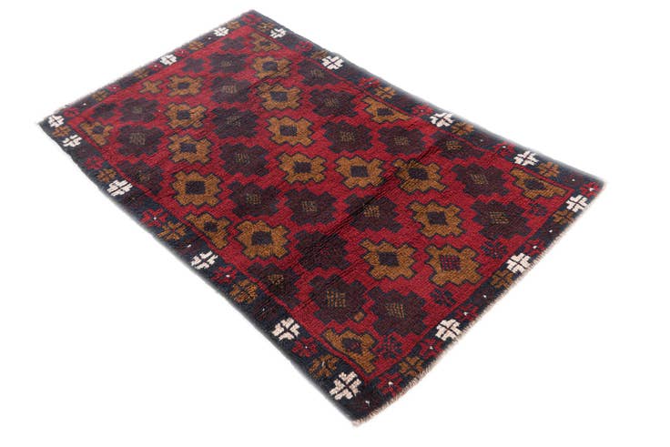 Detail image of 2' 9 x 4' 7 Hand Knotted Balouch Persian Wool Rug