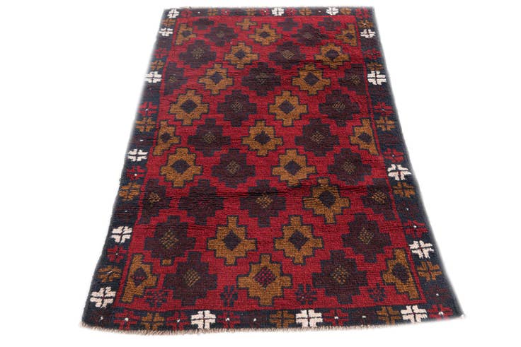 Detail image of 2' 9 x 4' 7 Hand Knotted Balouch Persian Wool Rug
