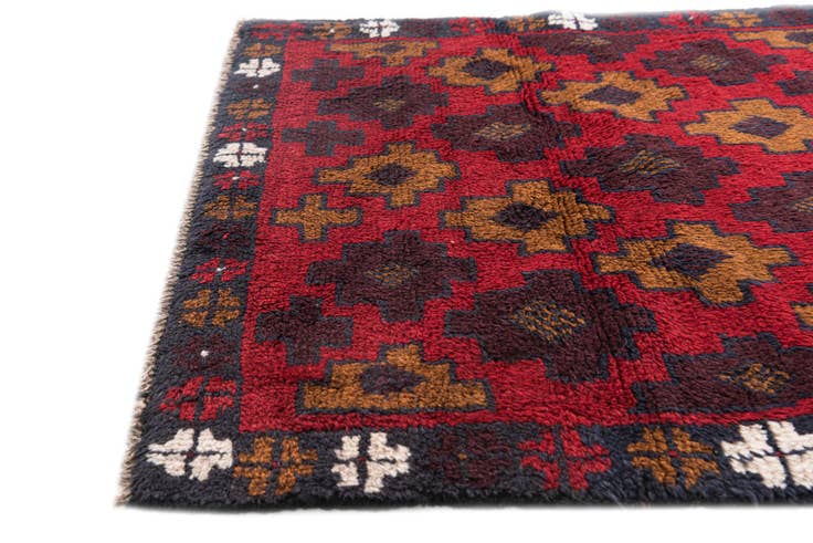 Detail image of 2' 9 x 4' 7 Hand Knotted Balouch Persian Wool Rug