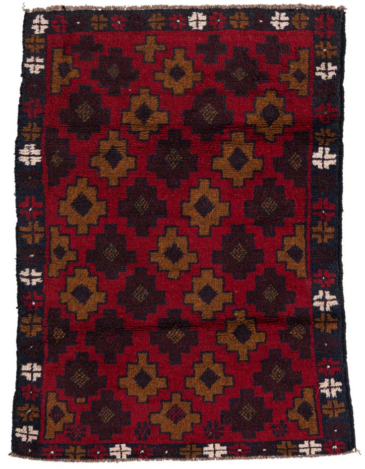 Detail image of 2' 9 x 4' 7 Hand Knotted Balouch Persian Wool Rug