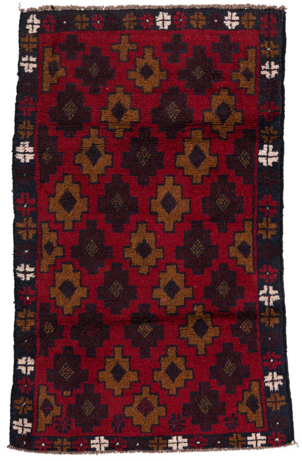 Detail image of 2' 9 x 4' 7 Hand Knotted Balouch Persian Wool Rug