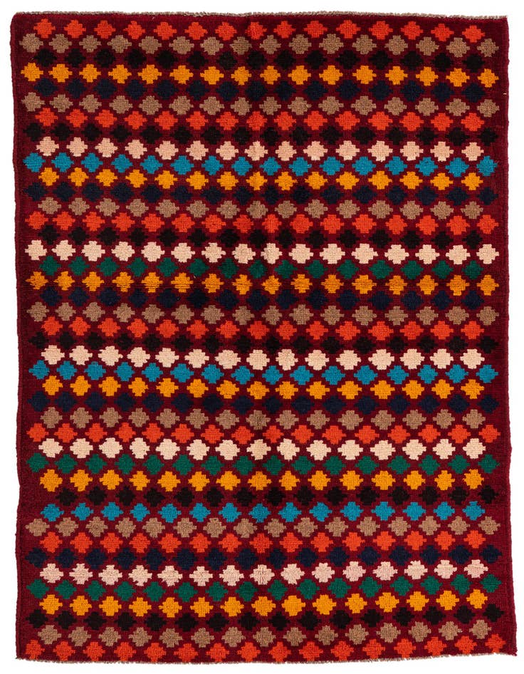 Detail image of 4' x 5' 9 Hand Knotted Balouch Wool Rug
