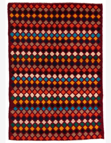 4' x 5' 9 Hand Knotted Balouch Wool Rug