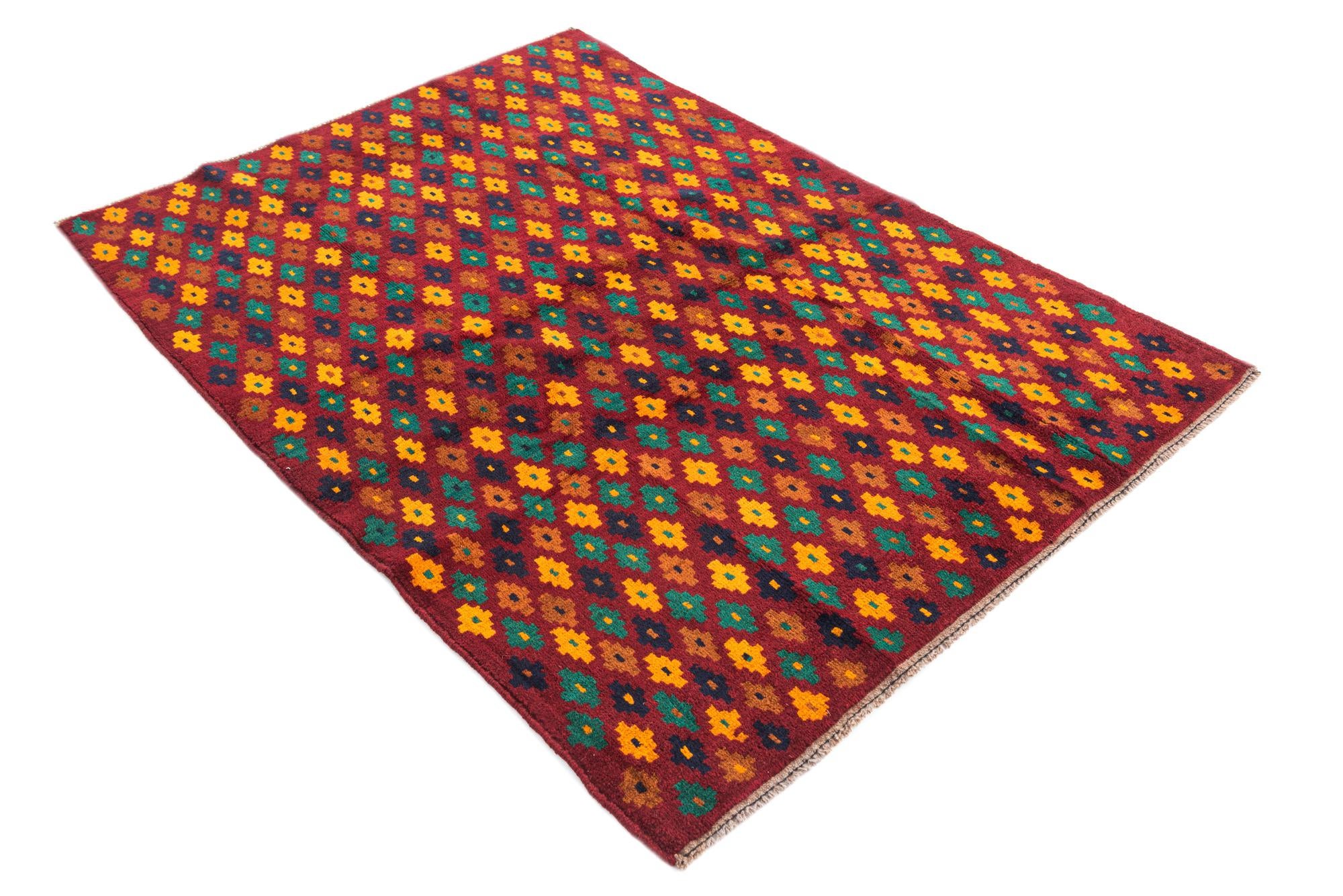 4' x 5' 9 Hand Knotted Balouch Wool Rug