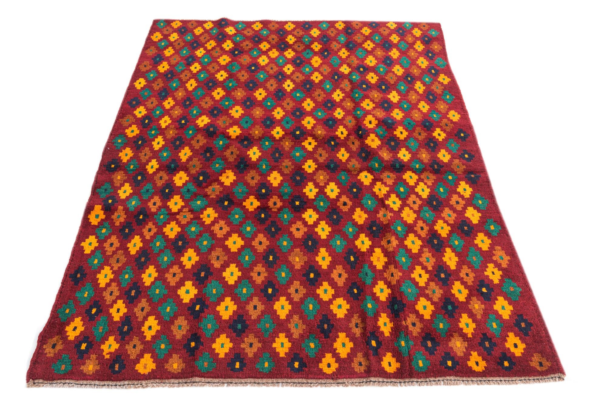 4' x 5' 9 Hand Knotted Balouch Wool Rug
