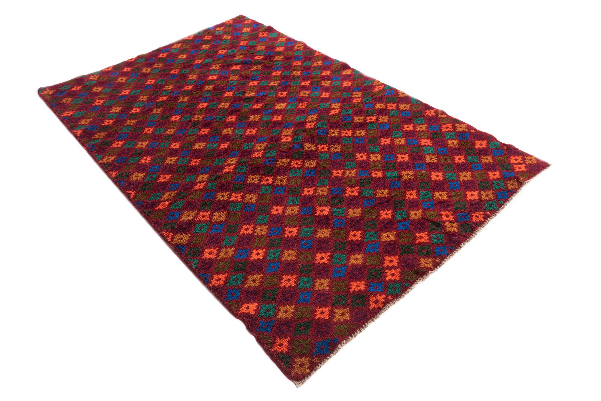 4' 2 x 6' 4 Hand Knotted Balouch Wool Rug