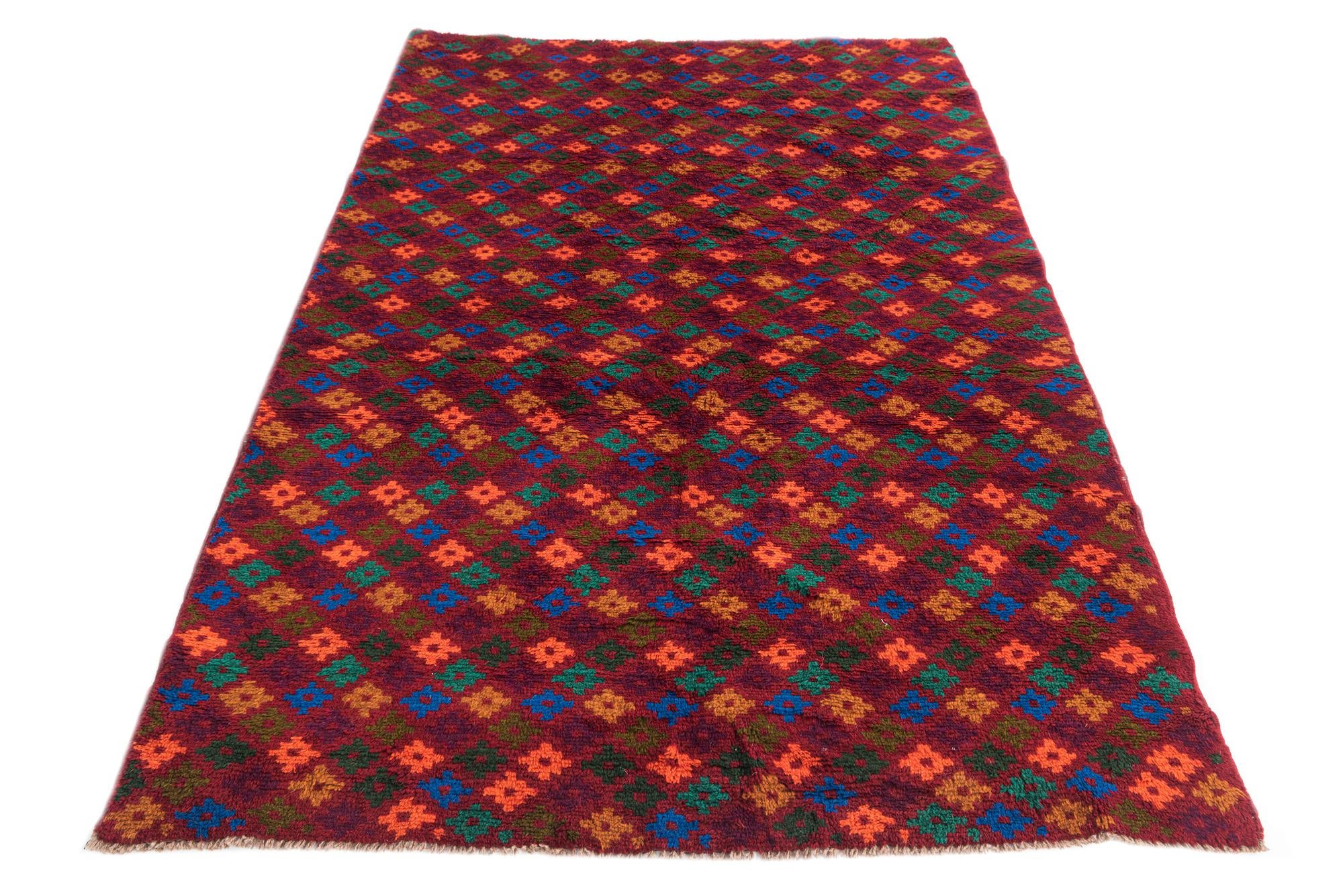 4' 2 x 6' 4 Hand Knotted Balouch Wool Rug