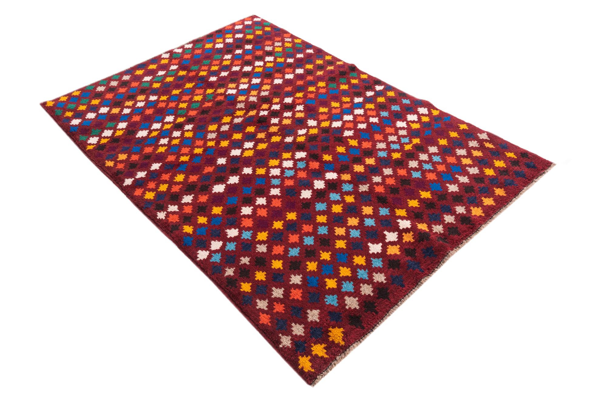 4' x 5' 9 Hand Knotted Balouch Wool Rug