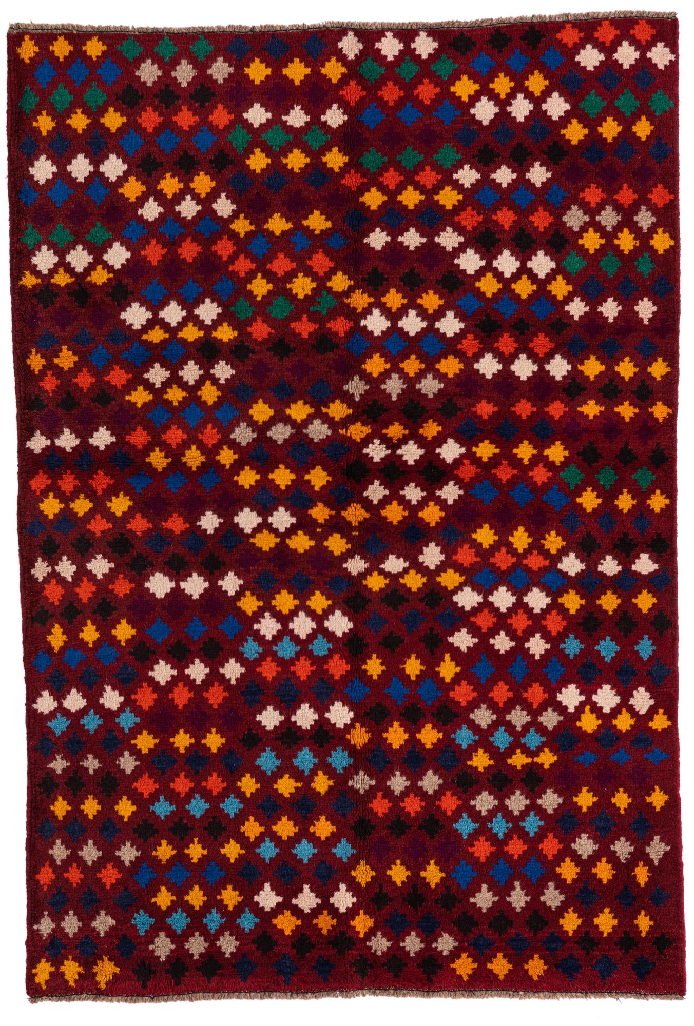 4' x 5' 9 Hand Knotted Balouch Wool Rug