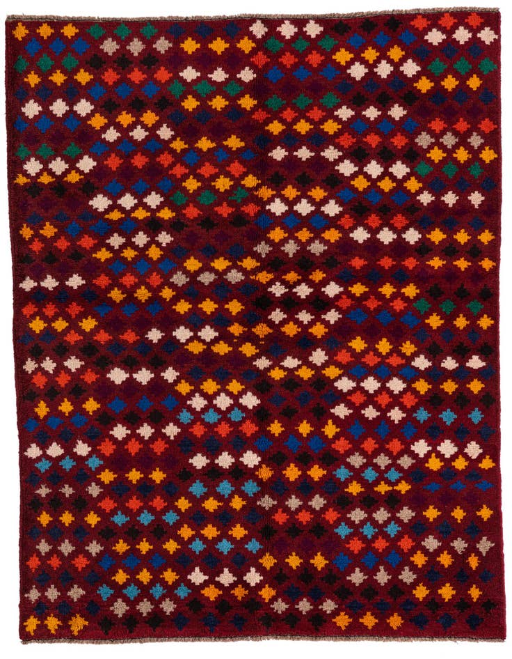 Detail image of 4' x 5' 9 Hand Knotted Balouch Wool Rug