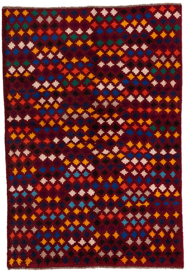 Detail image of 4' x 5' 9 Hand Knotted Balouch Wool Rug