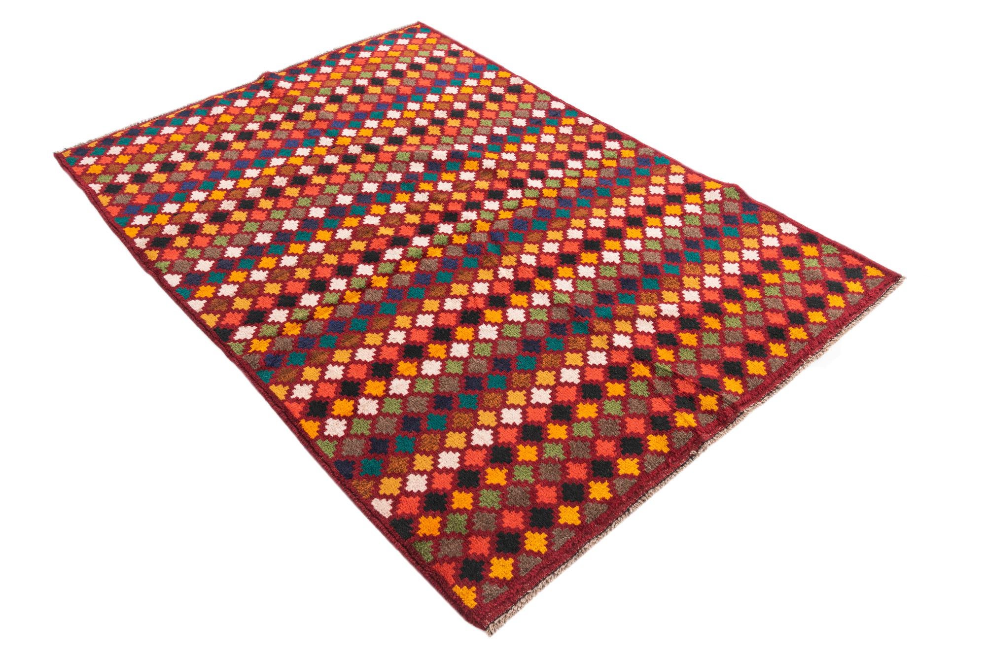 4' x 5' 10 Hand Knotted Balouch Wool Rug