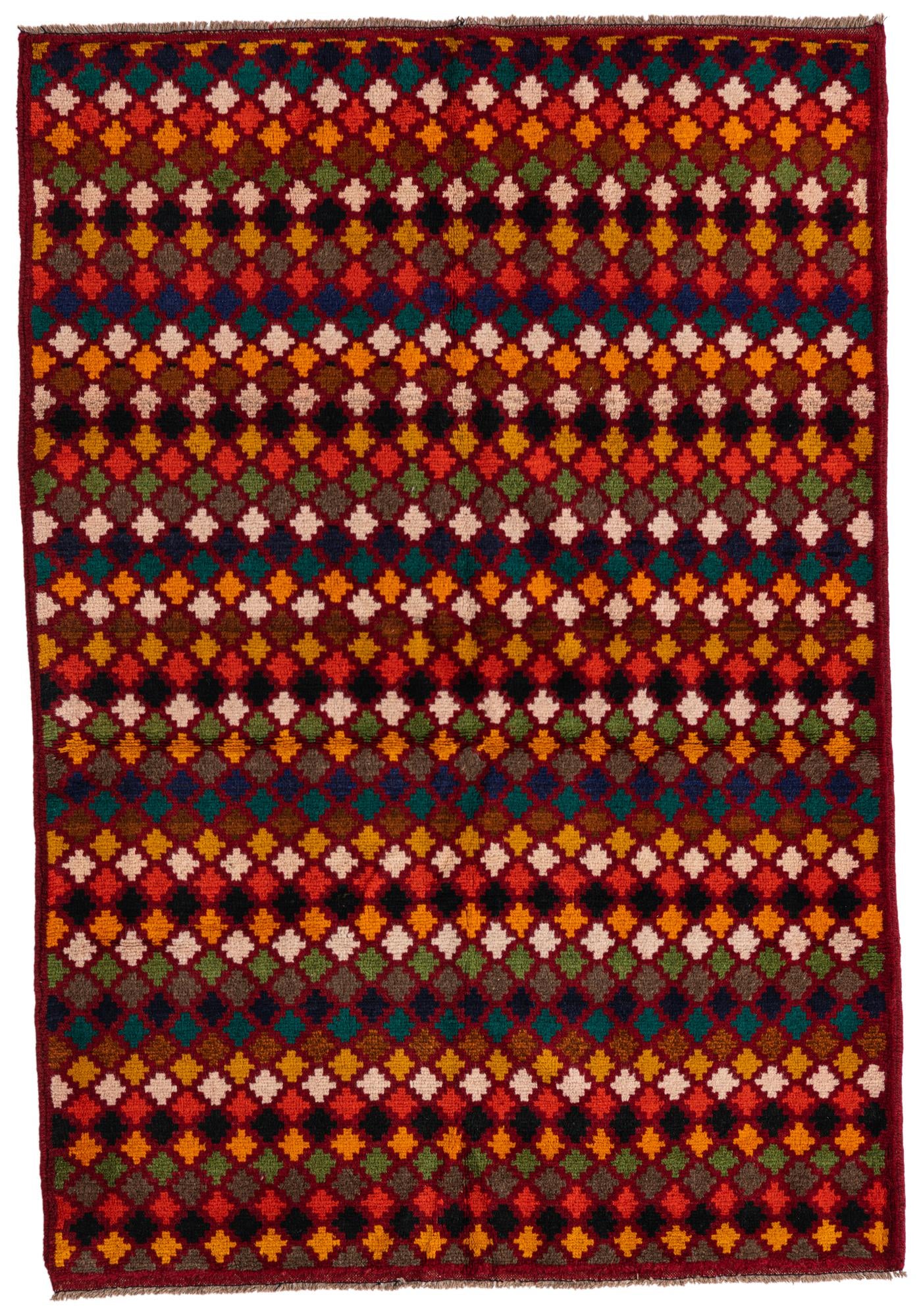 4' x 5' 10 Hand Knotted Balouch Wool Rug
