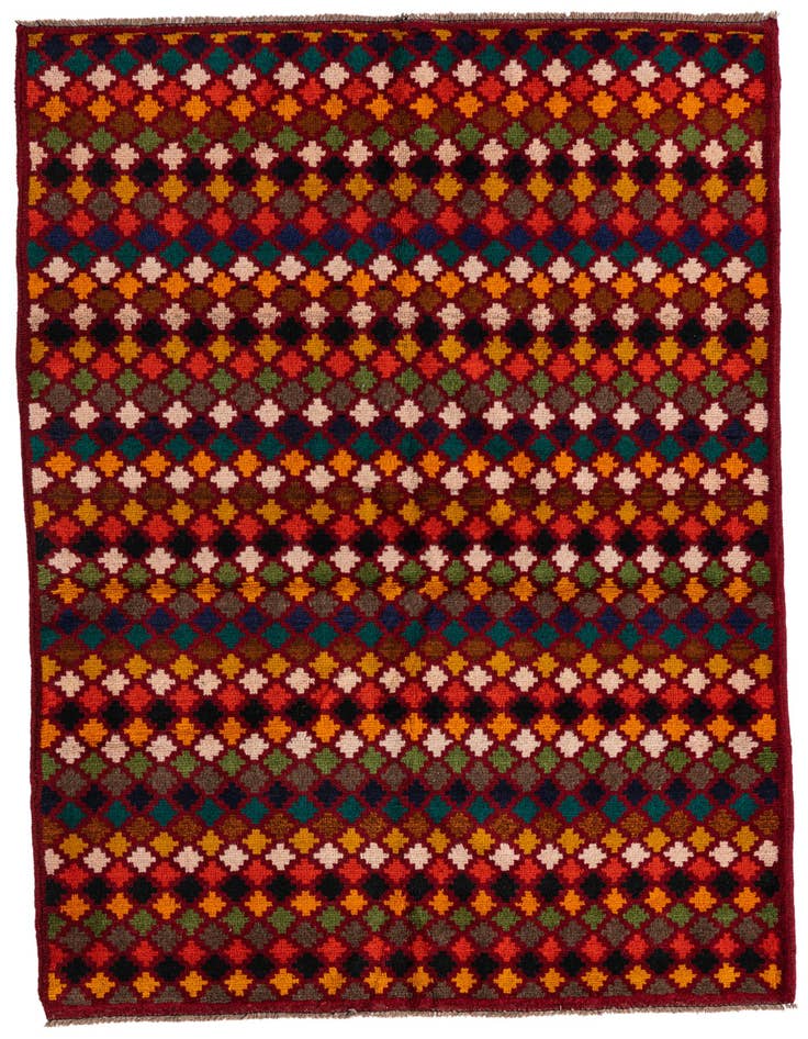 Detail image of 4' x 5' 10 Hand Knotted Balouch Wool Rug