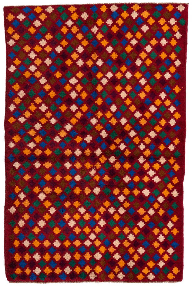 Detail image of 4' x 6' Hand Knotted Balouch Wool Rug