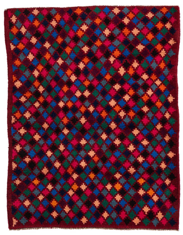 Detail image of 3' 1 x 4' 9 Hand Knotted Balouch Wool Rug