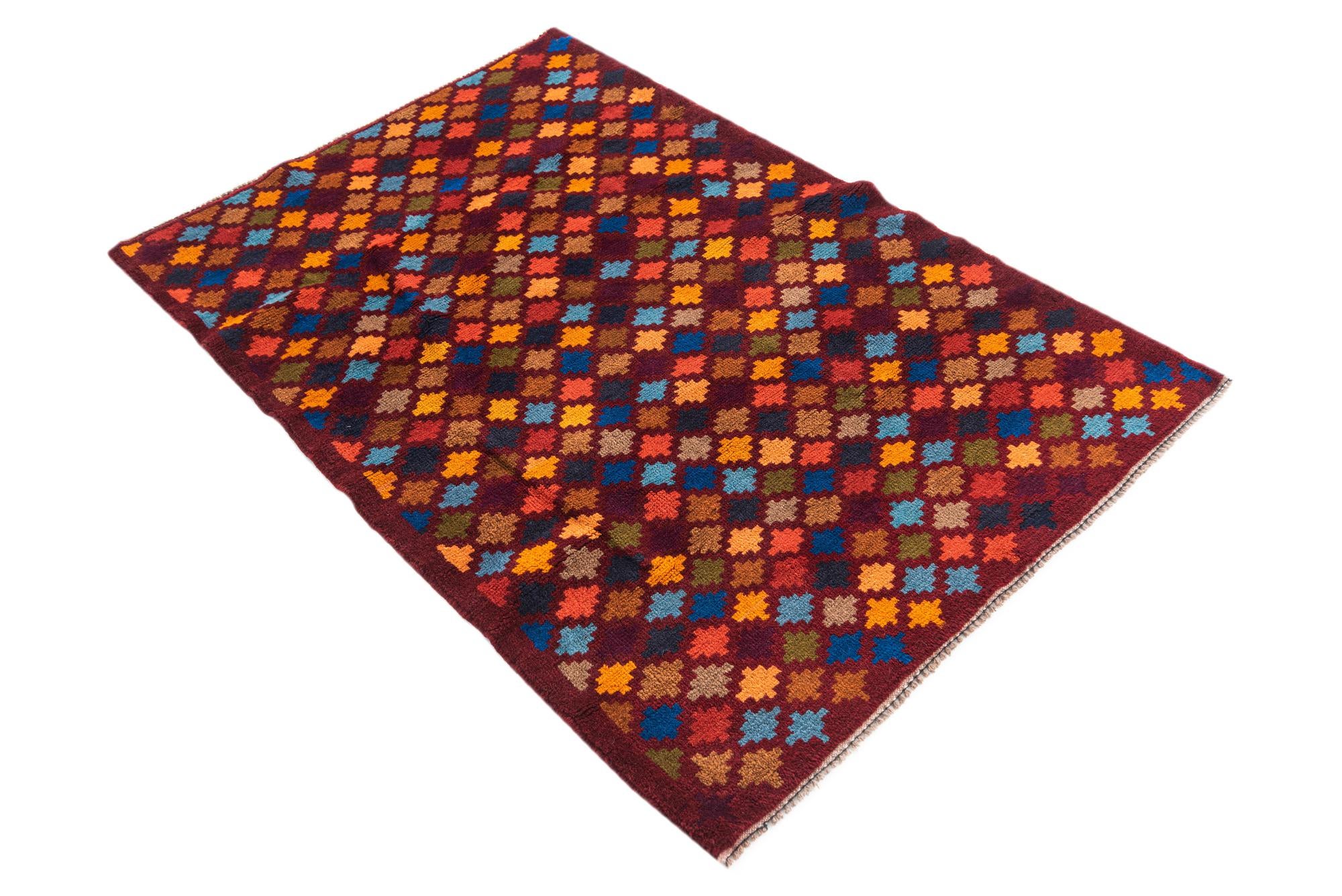 3' x 4' 6 Hand Knotted Balouch Wool Rug