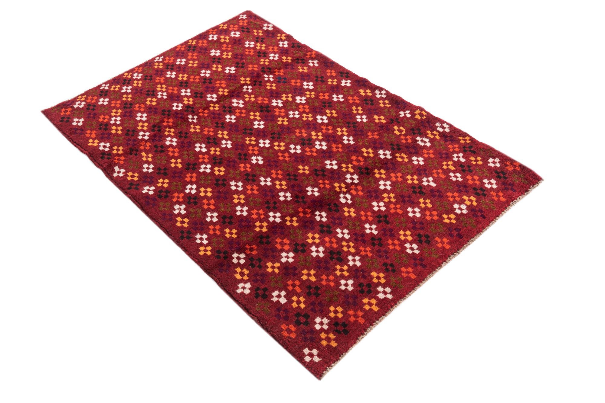 3' x 4' 6 Hand Knotted Balouch Wool Rug