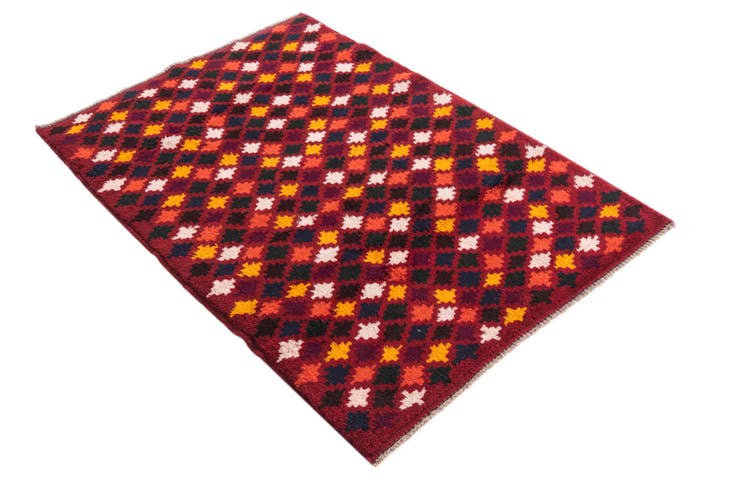 Detail image of 3' 1 x 4' 4 Hand Knotted Balouch Wool Rug