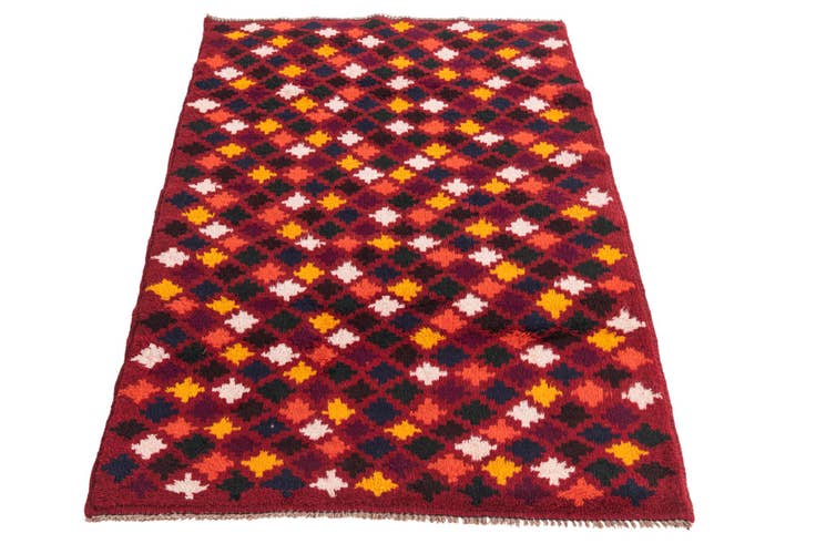 Detail image of 3' 1 x 4' 4 Hand Knotted Balouch Wool Rug