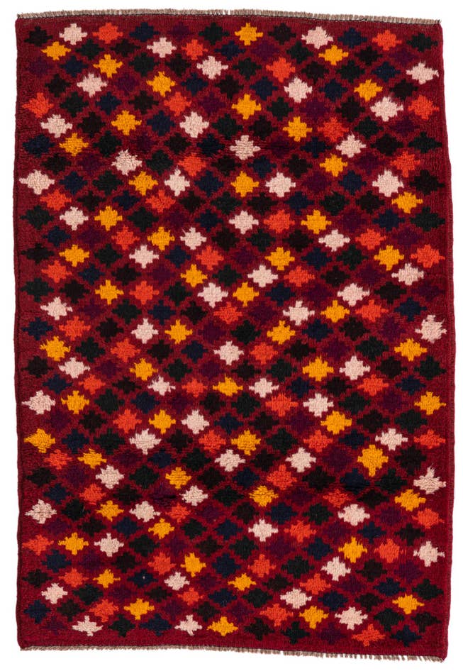 Detail image of 3' 1 x 4' 4 Hand Knotted Balouch Wool Rug