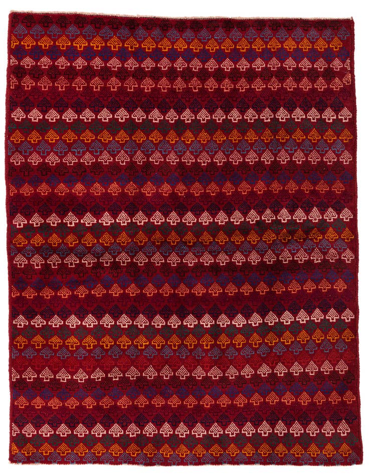 Detail image of 5' x 6' 8 Hand Knotted Balouch Wool Rug
