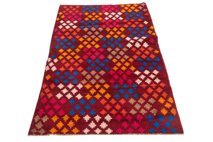 Detail image of 3' 1 x 4' 7 Hand Knotted Balouch Wool Rug