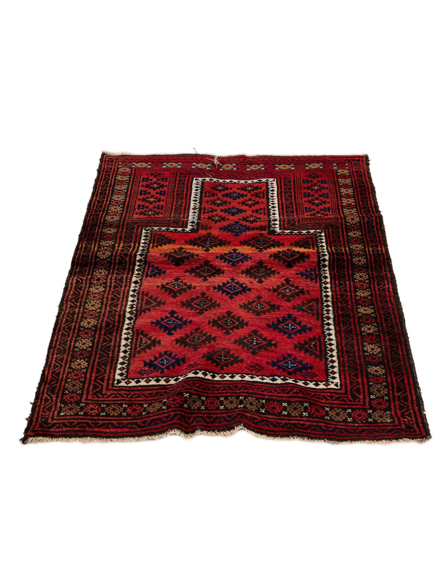 3' x 4' 5 Hand Knotted Balouch Persian Wool Rug