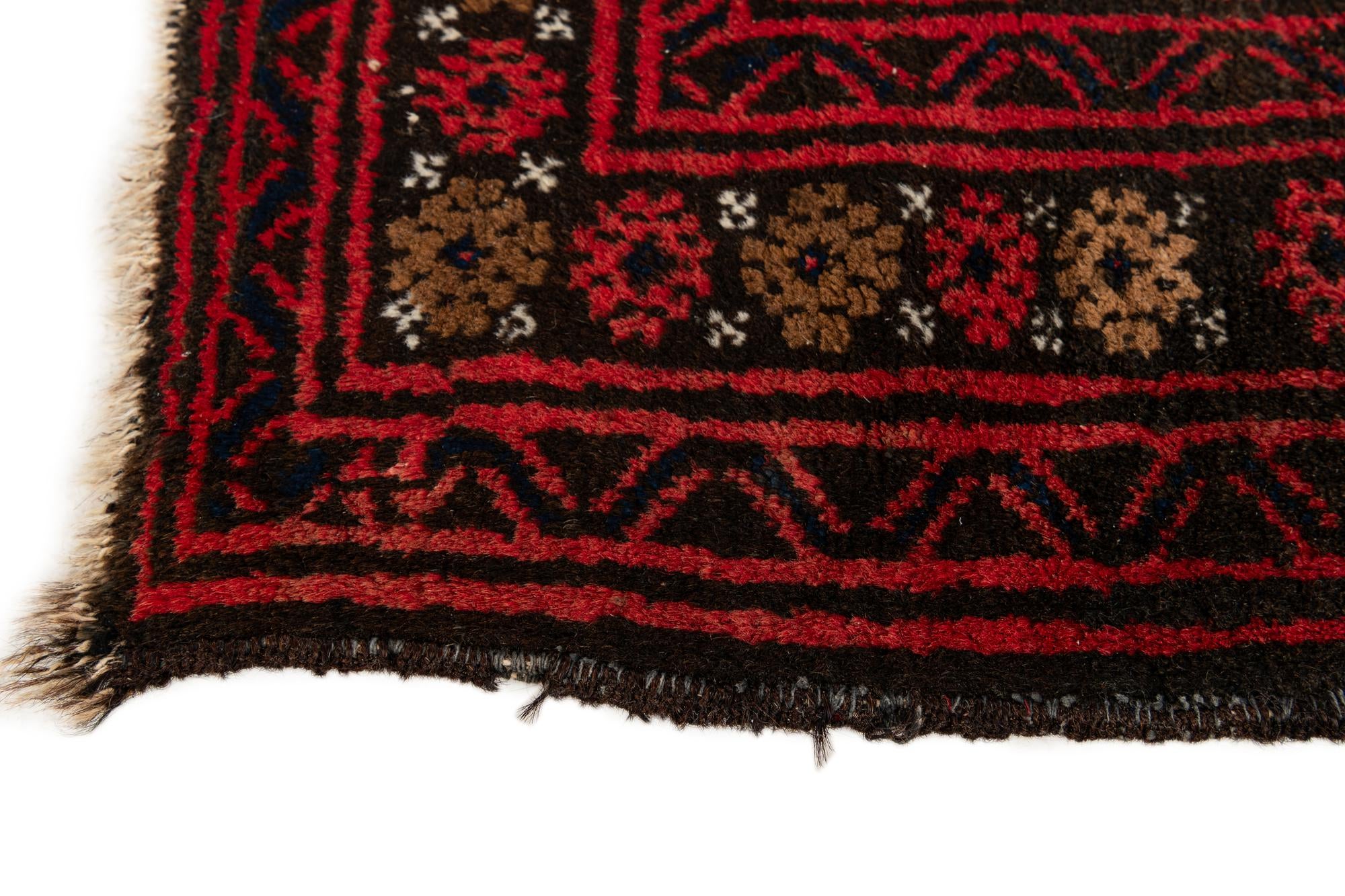 3' x 4' 5 Hand Knotted Balouch Persian Wool Rug