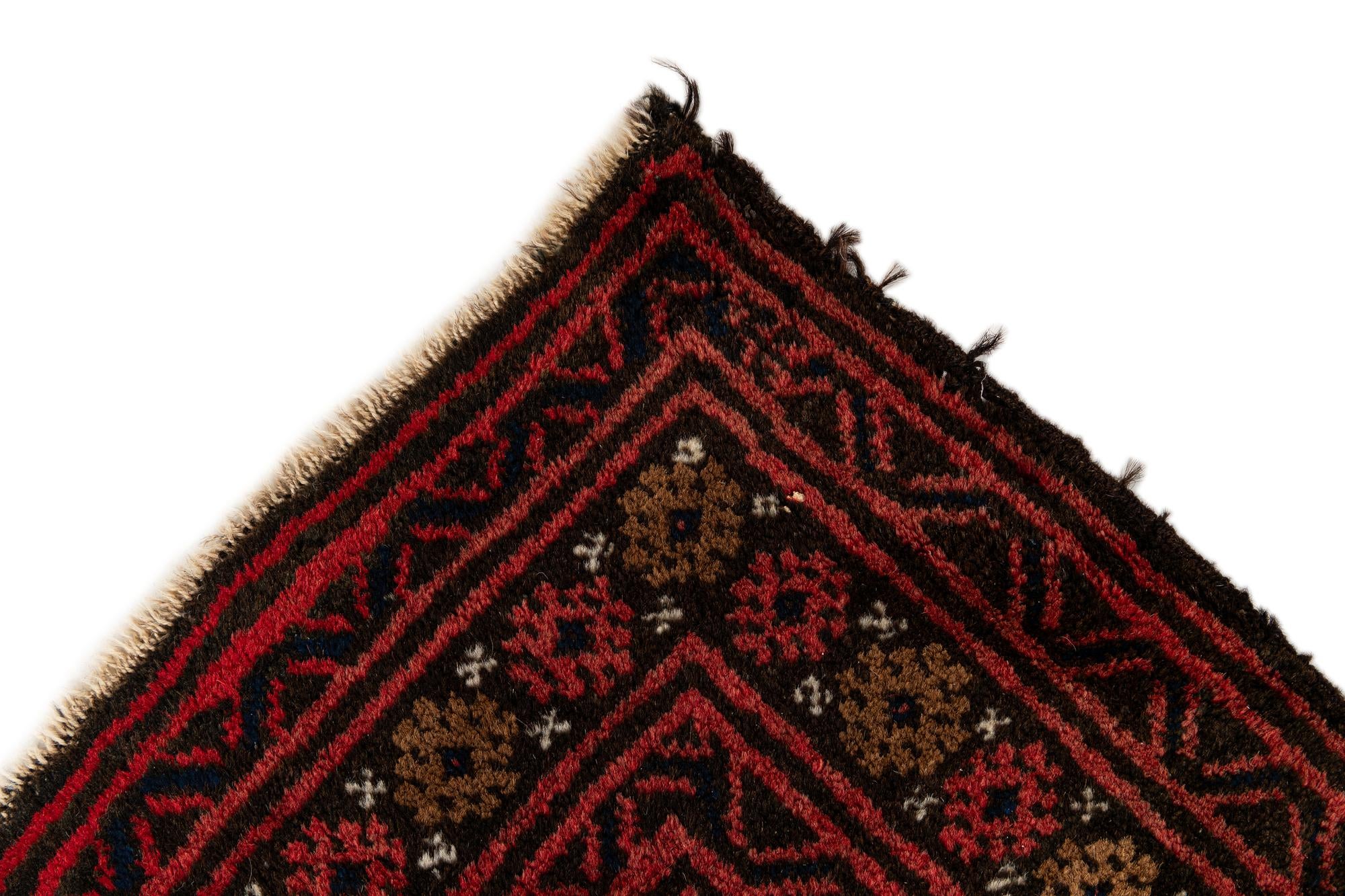 3' x 4' 5 Hand Knotted Balouch Persian Wool Rug