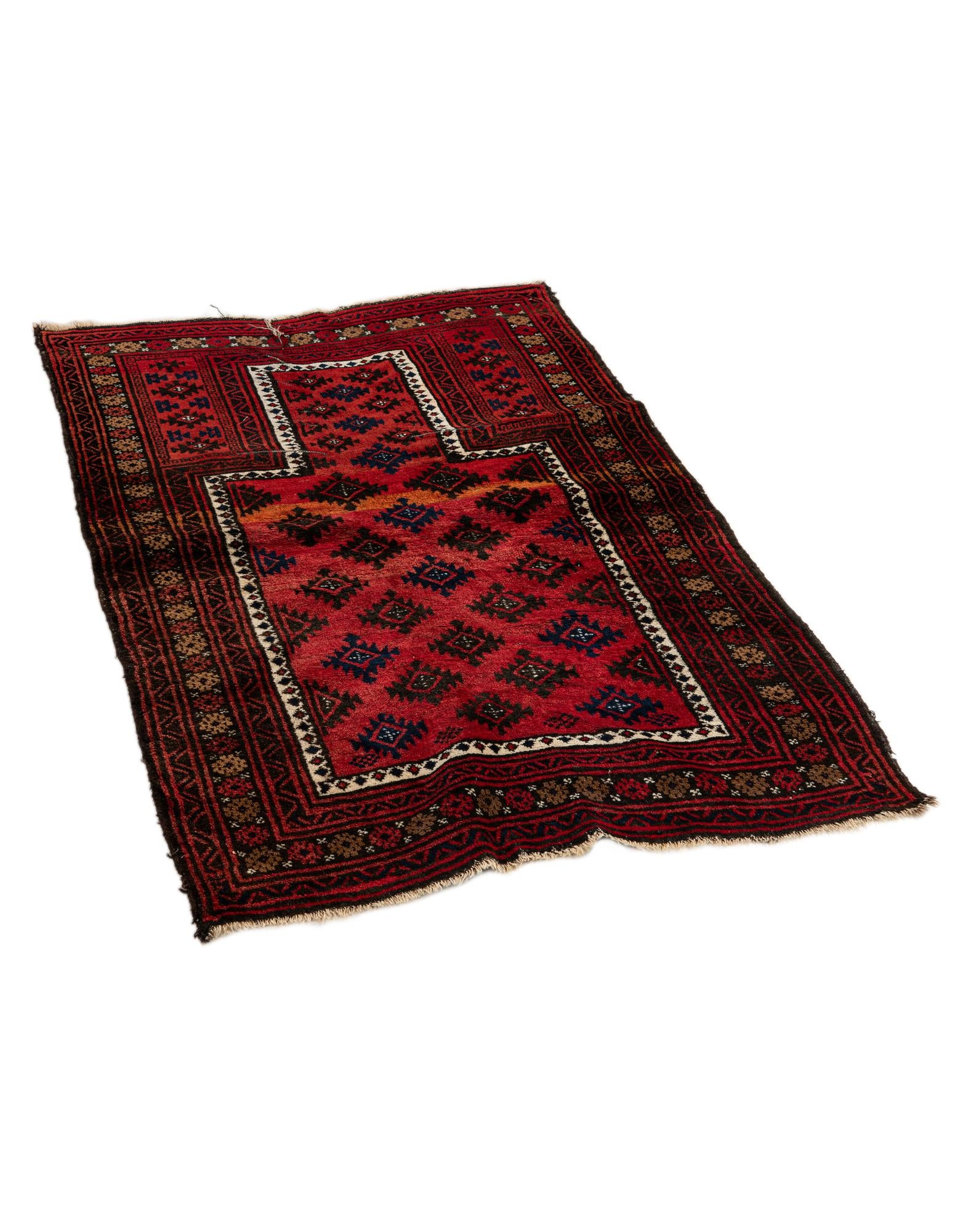 3' x 4' 5 Hand Knotted Balouch Persian Wool Rug