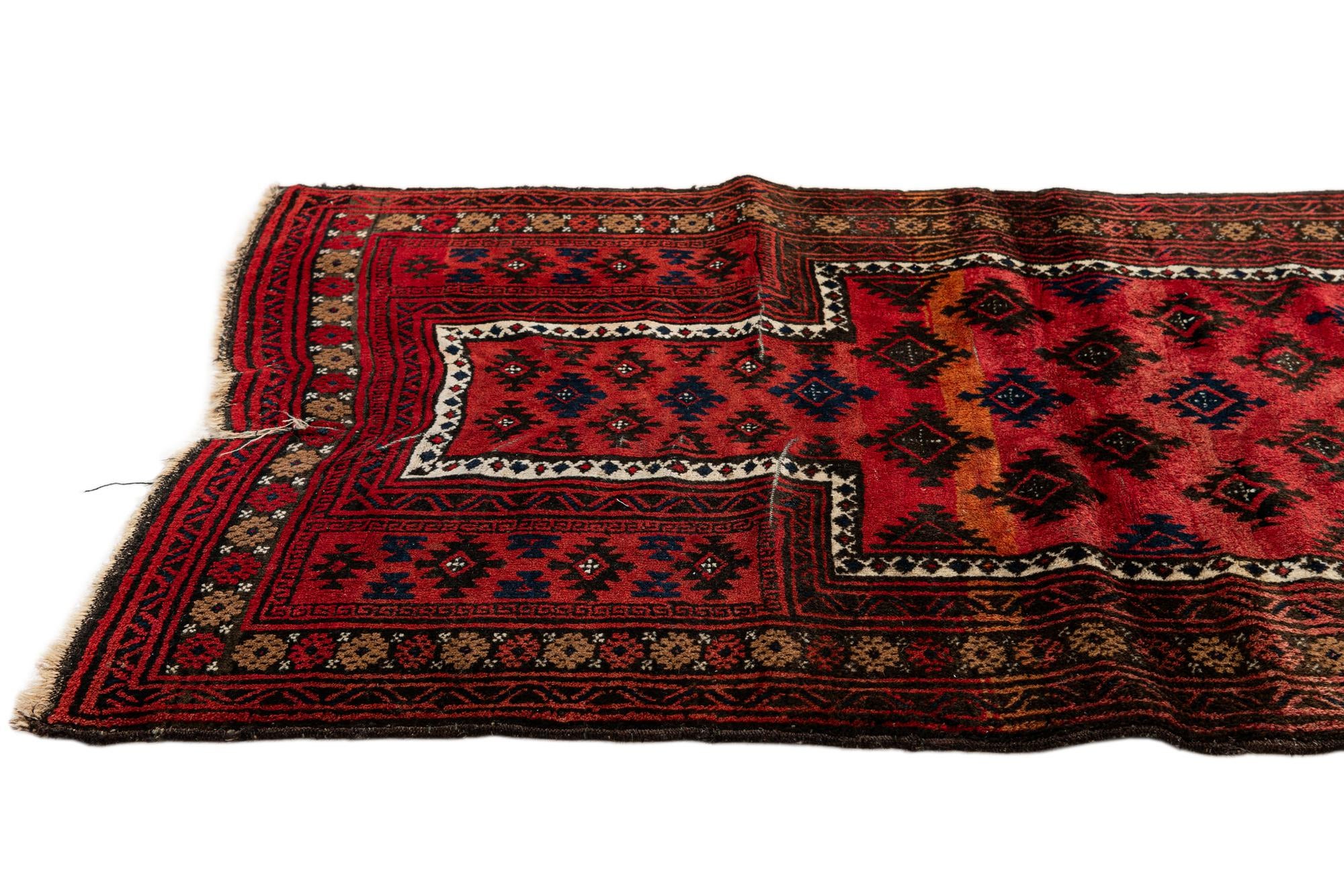 3' x 4' 5 Hand Knotted Balouch Persian Wool Rug