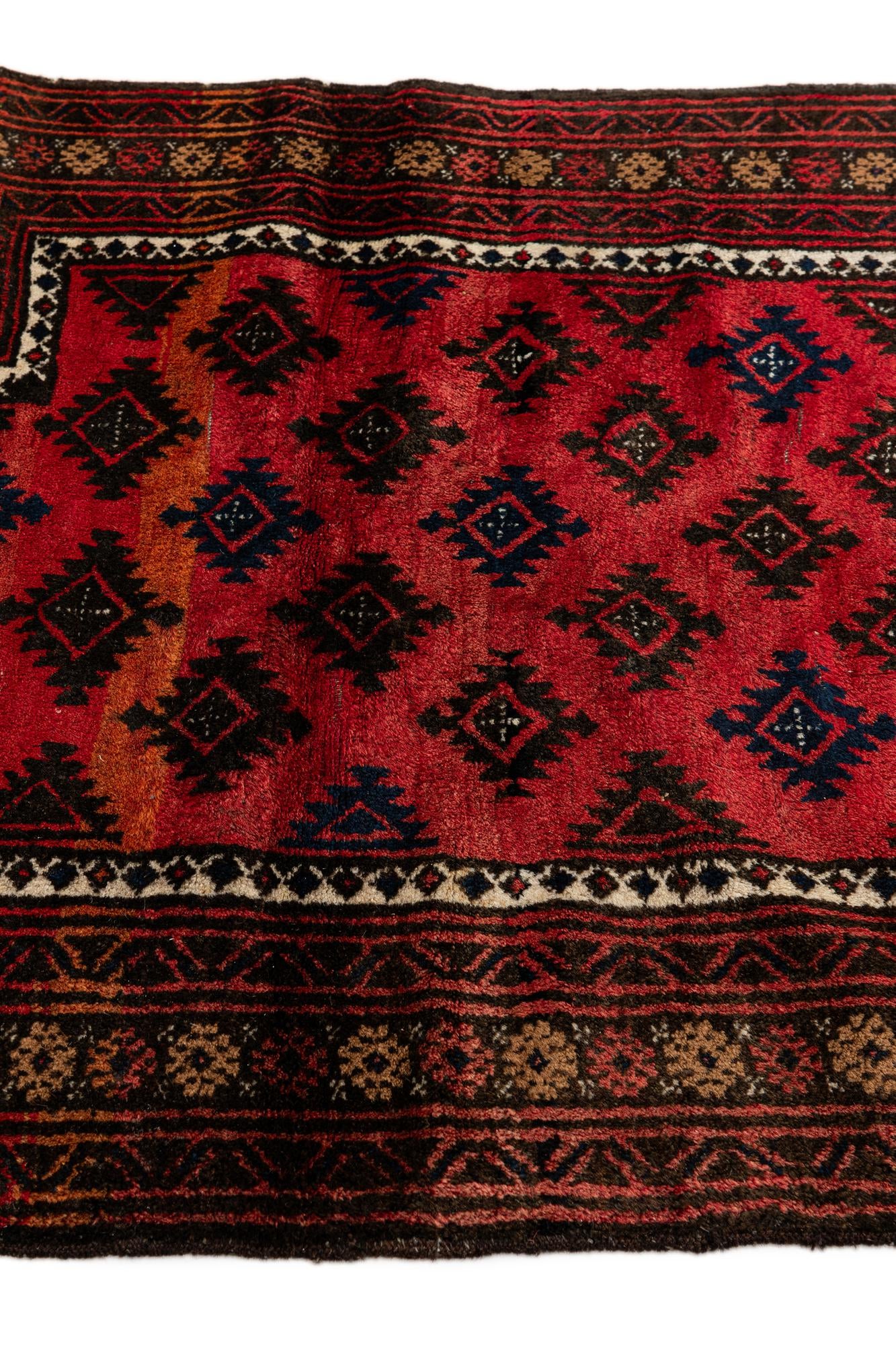 3' x 4' 5 Hand Knotted Balouch Persian Wool Rug