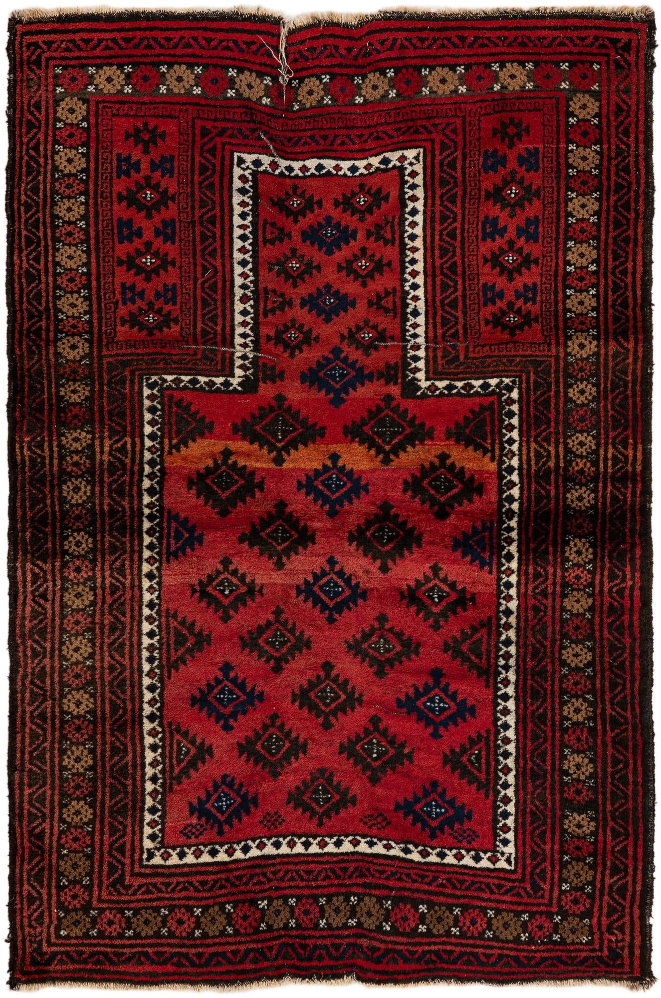 3' x 4' 5 Hand Knotted Balouch Persian Wool Rug