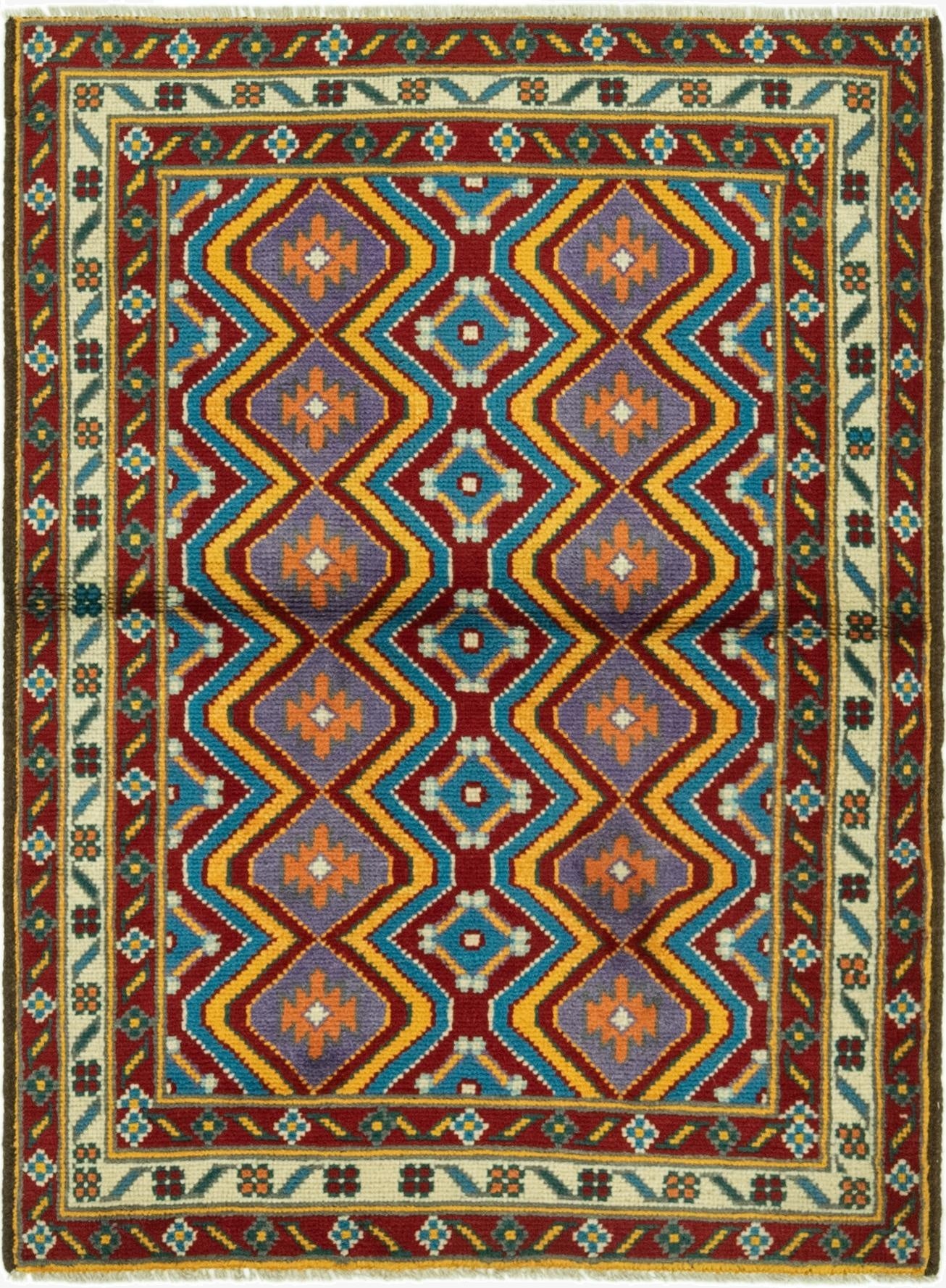 3' 4 x 4' 7  Hand Knotted Balouch Rug