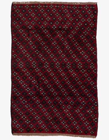 3' x 4' 7 Hand Knotted Balouch Persian Wool Rug