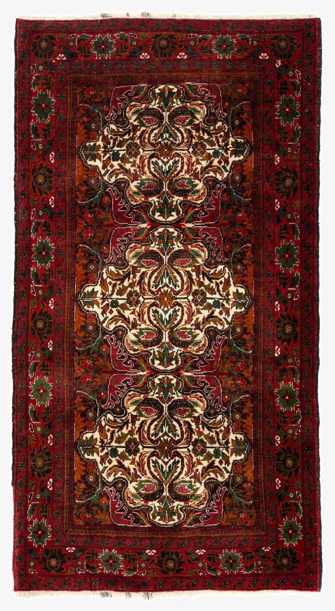 3' 7 x 6' 9  Hand Knotted Balouch Persian Wool Rug