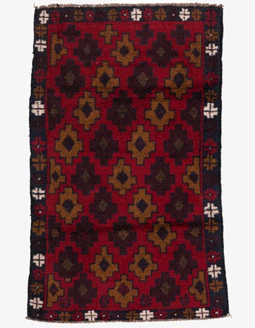 2' 9 x 4' 7 Hand Knotted Balouch Persian Wool Rug