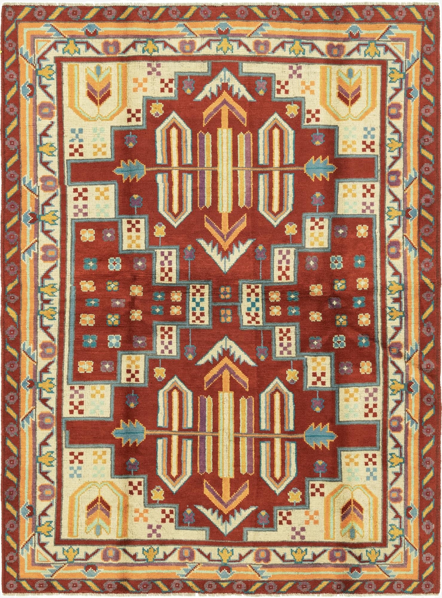 5' 8 x 8'  Hand Knotted Balouch Rug