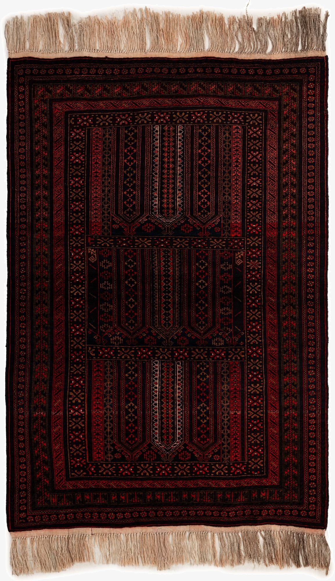 4' 3 x 6' 8  Hand Knotted Balouch Persian Wool Rug