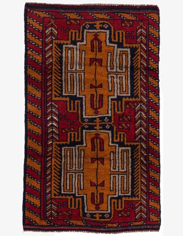 2' 9 x 4' 7 Hand Knotted Balouch Persian Wool Rug