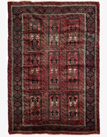 3' 9 x 5' 7 Hand Knotted Balouch Wool Rug