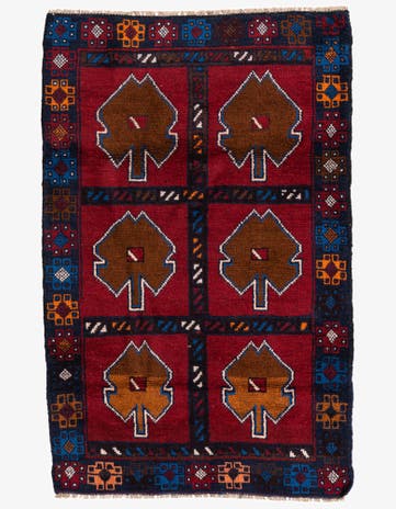 2' 10 x 4' 5 Hand Knotted Balouch Persian Wool Rug