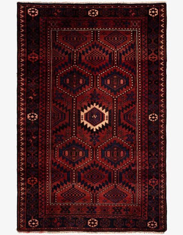 4' 3 x 8' 5 Balouch Wool Rug