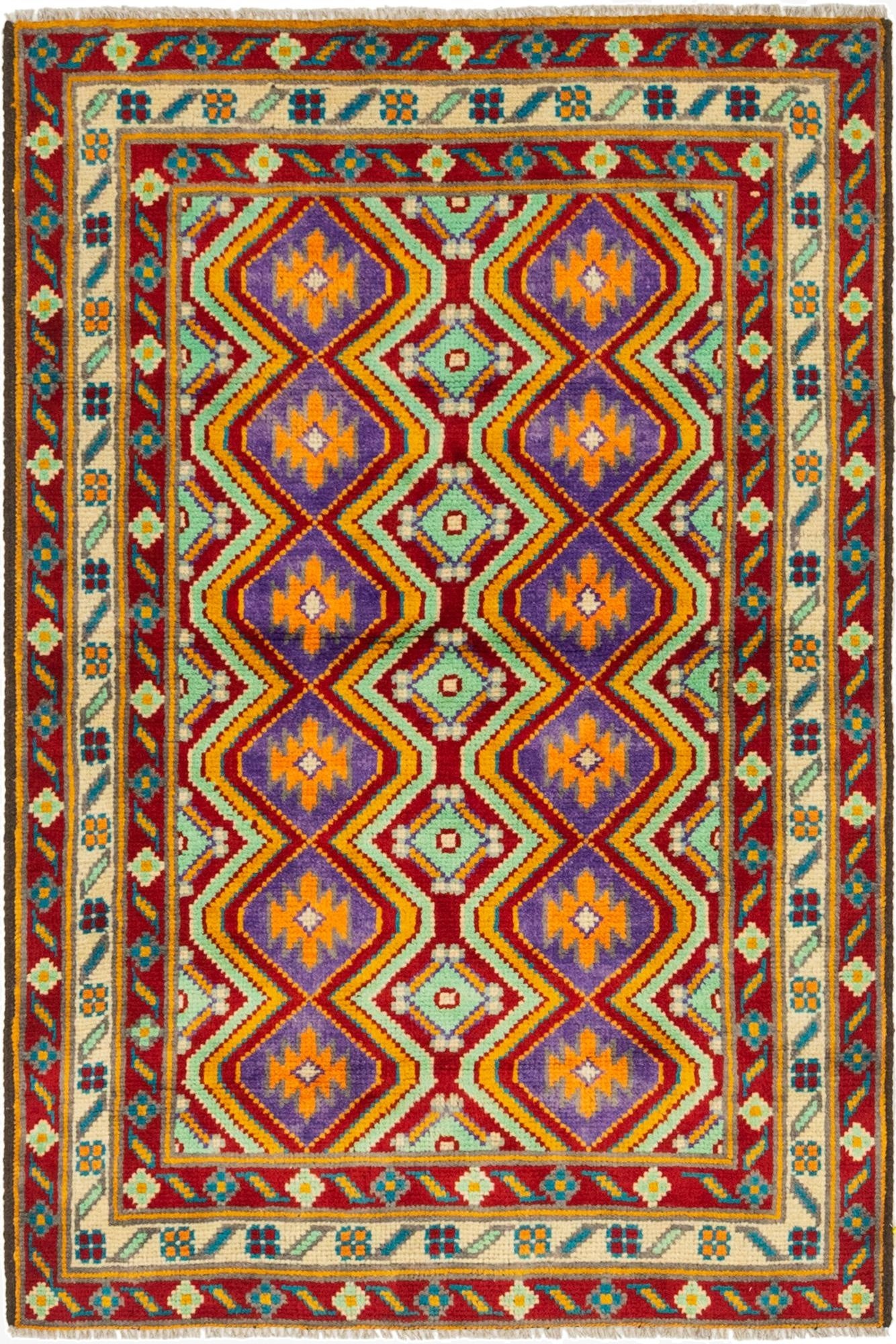 3' 4 x 5' 1  Hand Knotted Balouch Wool Rug