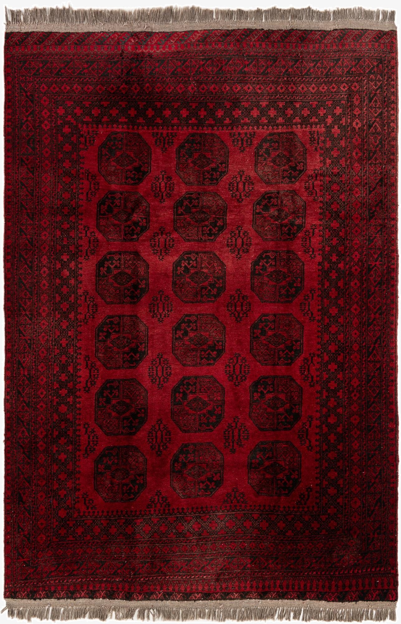 6' 7 x 9' 8  Hand Knotted Balouch Persian Wool Rug