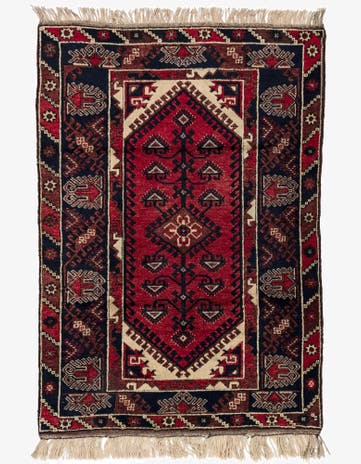 4' x 5' 9 Hand Knotted Balouch Oriental Wool Rug