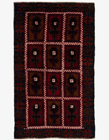 2' 9 x 4' 9 Hand Knotted Balouch Persian Wool Rug