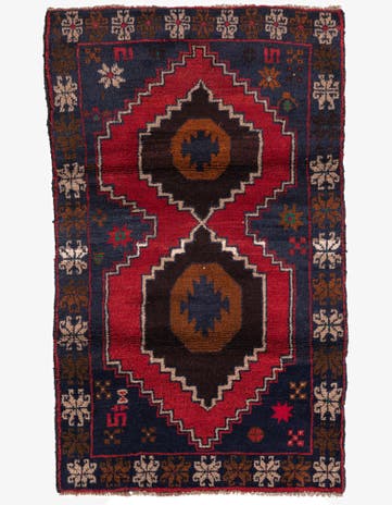 2' 9 x 4' 7 Hand Knotted Balouch Persian Wool Rug